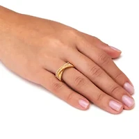 Crossover Pave Pearl 14K Gold-Plated  Ring