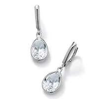 Birthstone .925 Sterling Silver Drop Earrings