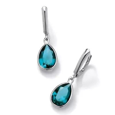 Birthstone .925 Sterling Silver Drop Earrings