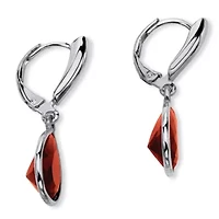 Birthstone .925 Sterling Silver Drop Earrings