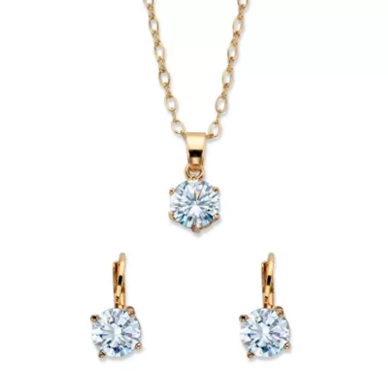 Birthstone Goldtone Earring & Necklace Set 18"