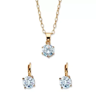 Birthstone Goldtone Earring & Necklace Set 18"