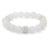 Agate & Simulated Birthstone Stretch Bracelet