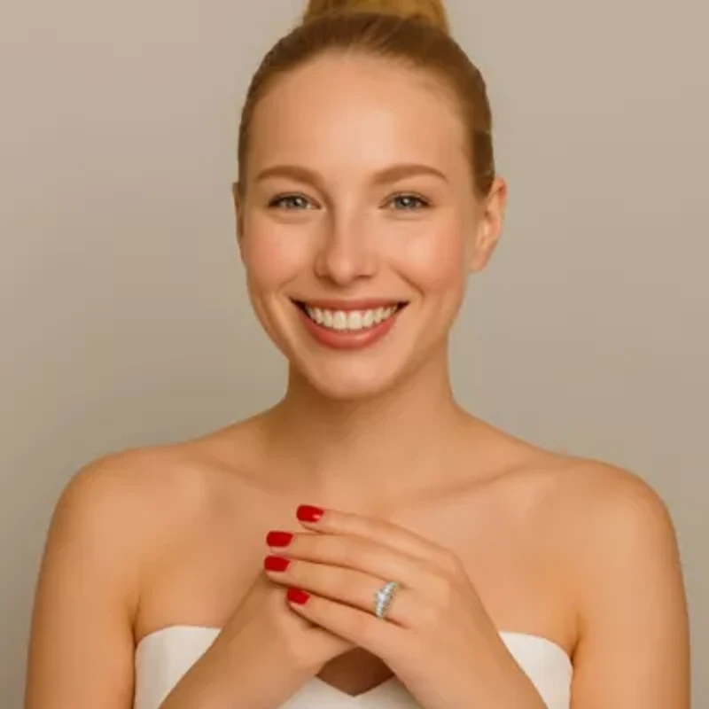 1.50 TCW Marquise-Cut Cubic Zirconia Yellow Gold-Plated Anniversary Ring