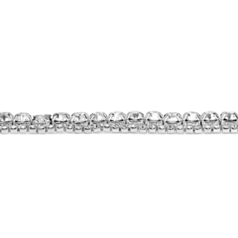Birthstone Silvertone Tennis Bracelet 7"