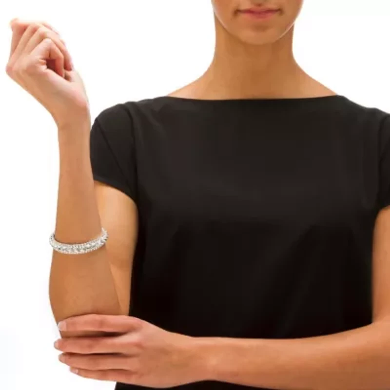 Birthstone Silvertone Tennis Bracelet 7"