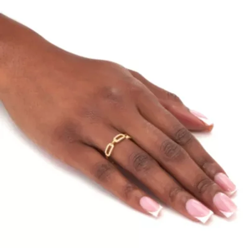 .21 TCW Round Cubic Zirconia 18k Yellow Gold-Plated Link Ring