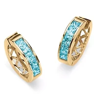 Birthstone Gold-Plated Huggie Earrings