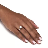 3 TCW Round Cubic Zirconia Silvertone Solitaire Engagement Ring, Sizes 5-10