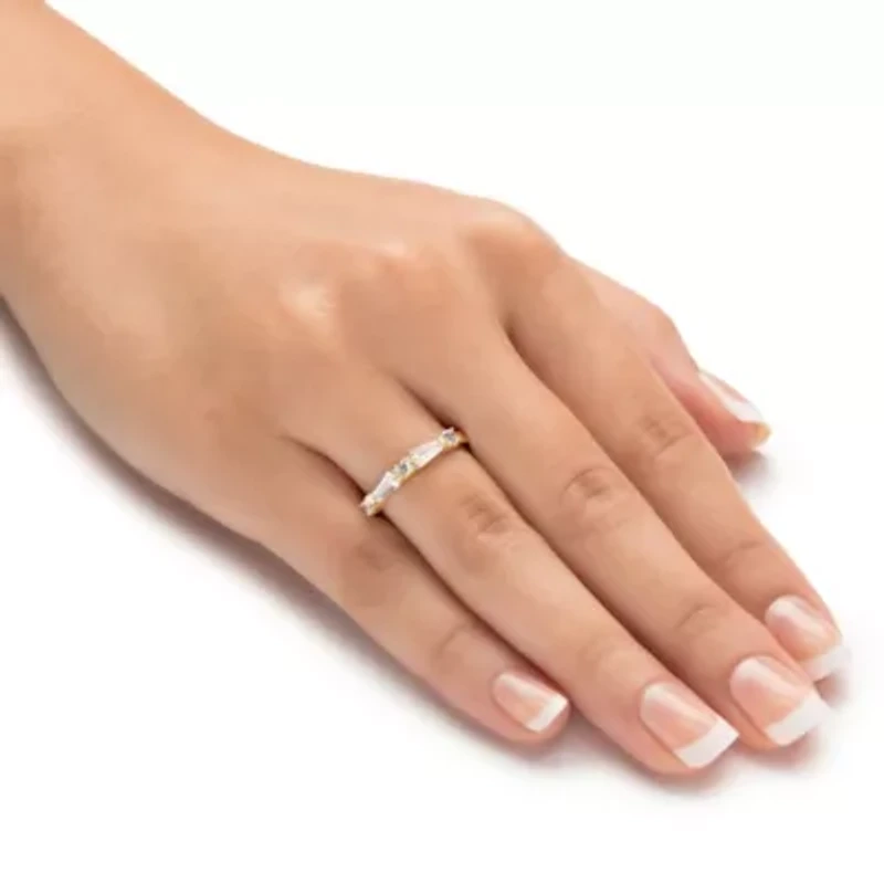 .56 Cttw. Yellow Gold-Plated Round and Baguette Cubic Zirconia Band