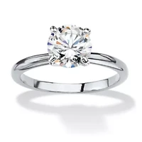 2.00 TCW Round Cubic Zirconia Solitaire Ring Platinum-Plated
