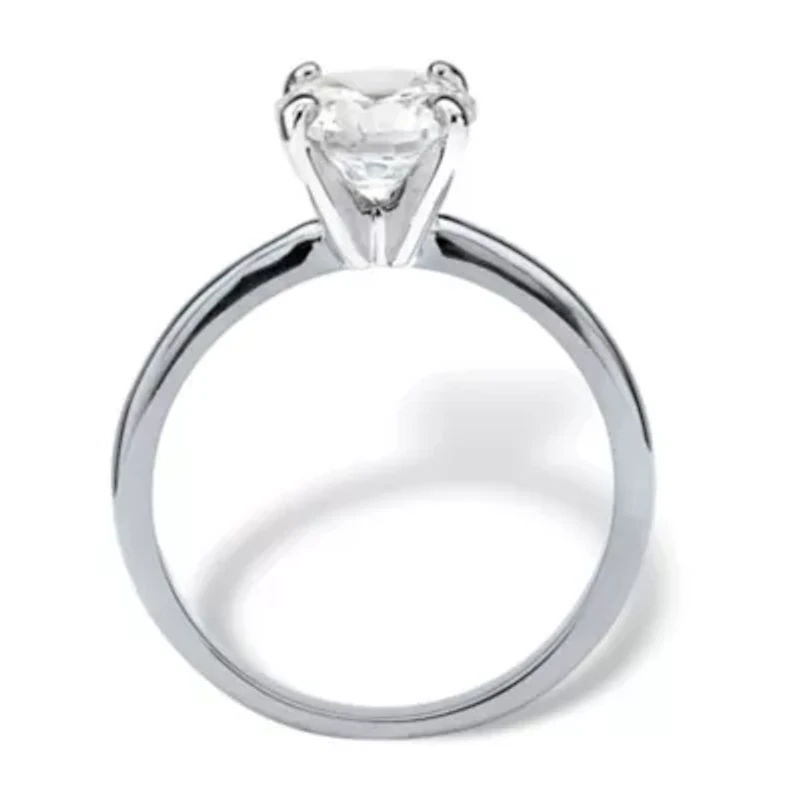 2.00 TCW Round Cubic Zirconia Solitaire Ring Platinum-Plated