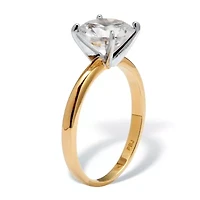 3 TCW Round Cubic Zirconia 14k Gold-plated Solitaire Engagement Ring, Sizes 5-10