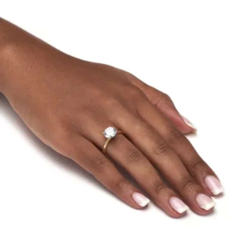 3 TCW Round Cubic Zirconia 14k Gold-plated Solitaire Engagement Ring, Sizes 5-10