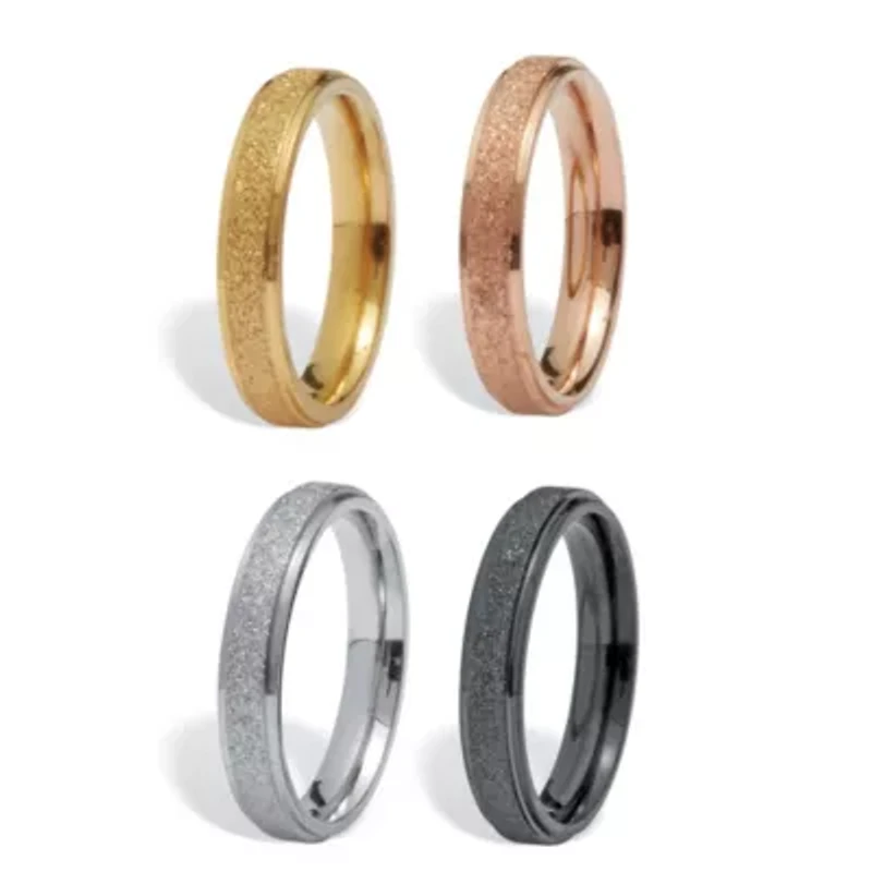 Set of 4 Gold Ion-Plated Stainless Steel Bands