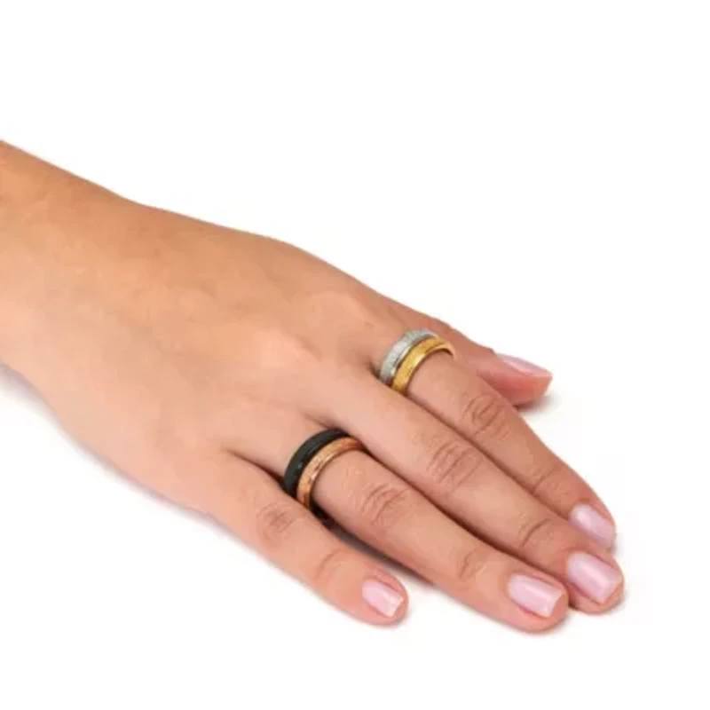 Set of 4 Gold Ion-Plated Stainless Steel Bands