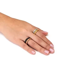 Set of 4 Gold Ion-Plated Stainless Steel Bands