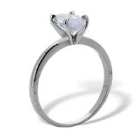 2 TCW Marquise Cubic Zirconia Silvertone Solitaire Engagement Ring