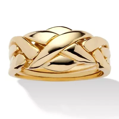 Yellow Gold-Plated Braided Puzzle Ring