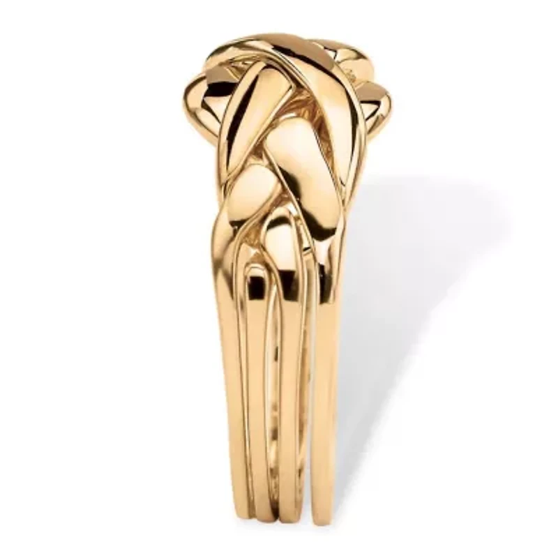 Yellow Gold-Plated Braided Puzzle Ring