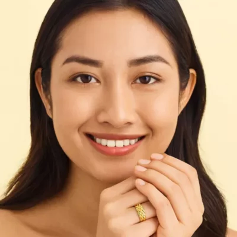 Yellow Gold-Plated Braided Puzzle Ring