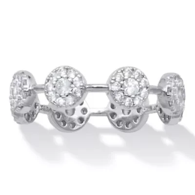 Crystal Platinum-Plated Cluster Ring
