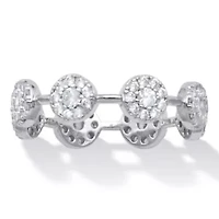 Crystal Platinum-Plated Cluster Ring