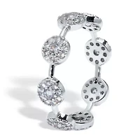 Crystal Platinum-Plated Cluster Ring