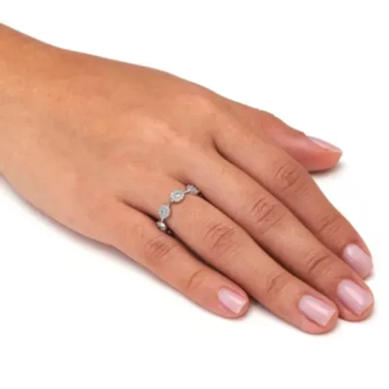 Crystal Platinum-Plated Cluster Ring