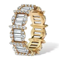 3.53 TCW Baguette Cubic Zirconia 18k Yellow Gold-Plated Eternity Ring