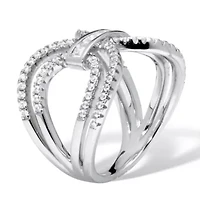 .84 TCW Cubic Zirconia Silvertone Bridge Ring