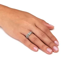 3-Piece Platinum Plated Crystal Stacked Band Set