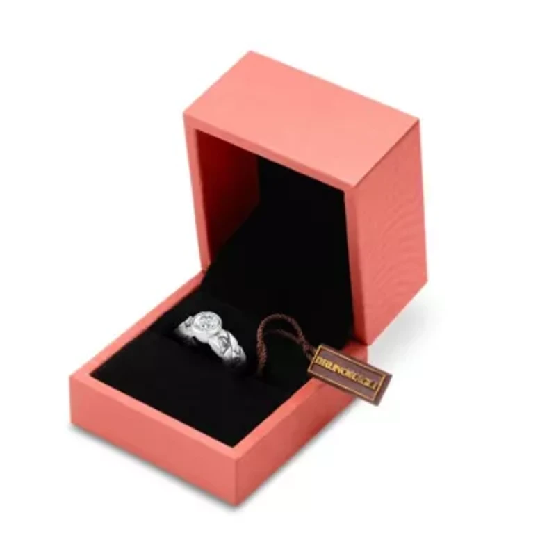 Lab Created Mens / Carat Round Shape Grown Diamond Bezel Set Solitaire Ring Sterling Silver