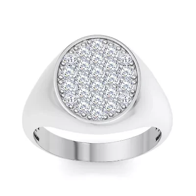 Lab Created Mens Carat Oval Grown Diamond Cluster Ring Sterling Silver