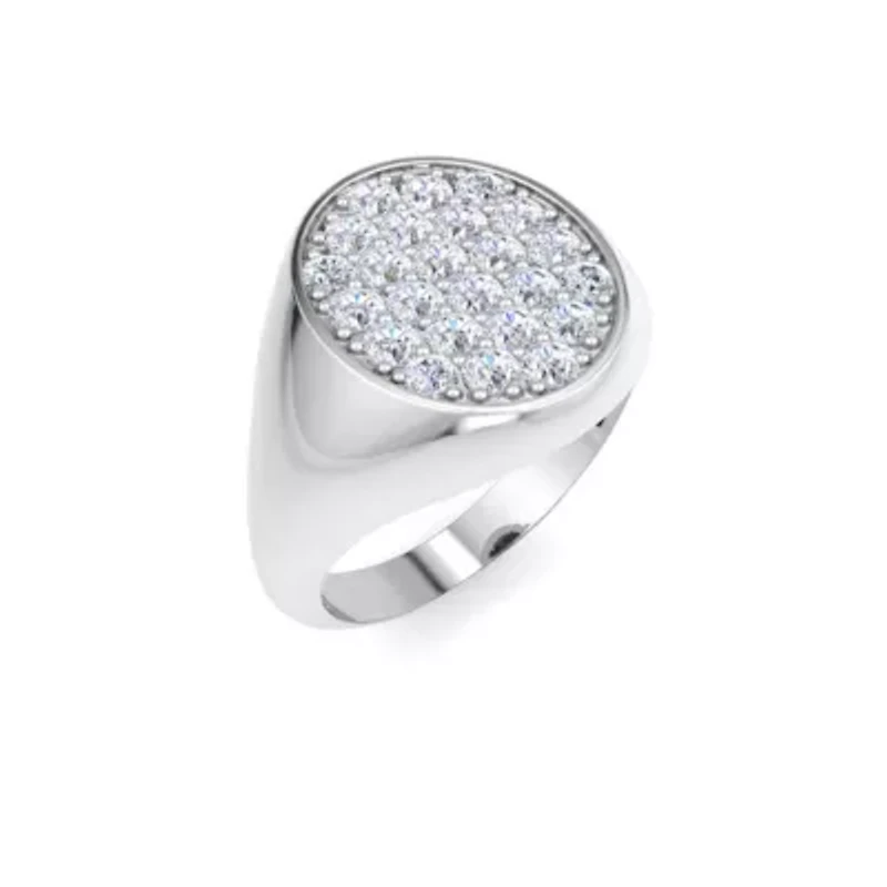 Lab Created Mens Carat Oval Grown Diamond Cluster Ring Sterling Silver