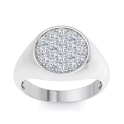Lab Created Mens Carat Round Grown Diamond Cluster Ring Sterling Silver