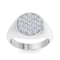 Lab Created Mens Carat Round Grown Diamond Cluster Ring Sterling Silver