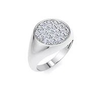 Lab Created Mens Carat Round Grown Diamond Cluster Ring Sterling Silver