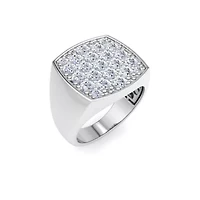 Lab Created Mens Carat Cushion Grown Diamond Cluster Ring Sterling Silver