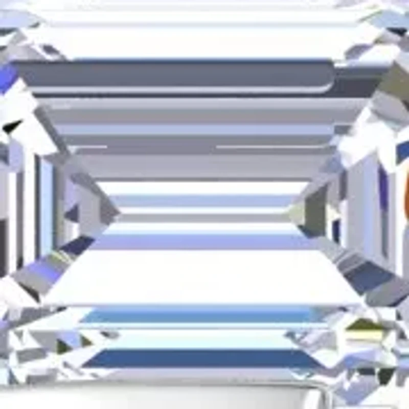 Lab Created Mens / Carat Emerald Cut Grown Diamond Floating Solitaire Ring Sterling Silver
