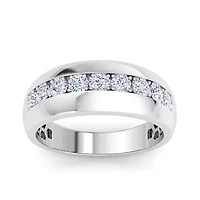 Lab Created Mens 1 Carat Classic Grown Diamond Ring Sterling Silver