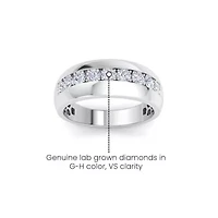 Lab Created Mens 1 Carat Classic Grown Diamond Ring Sterling Silver