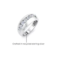 Lab Created Mens 1 Carat Classic Grown Diamond Ring Sterling Silver