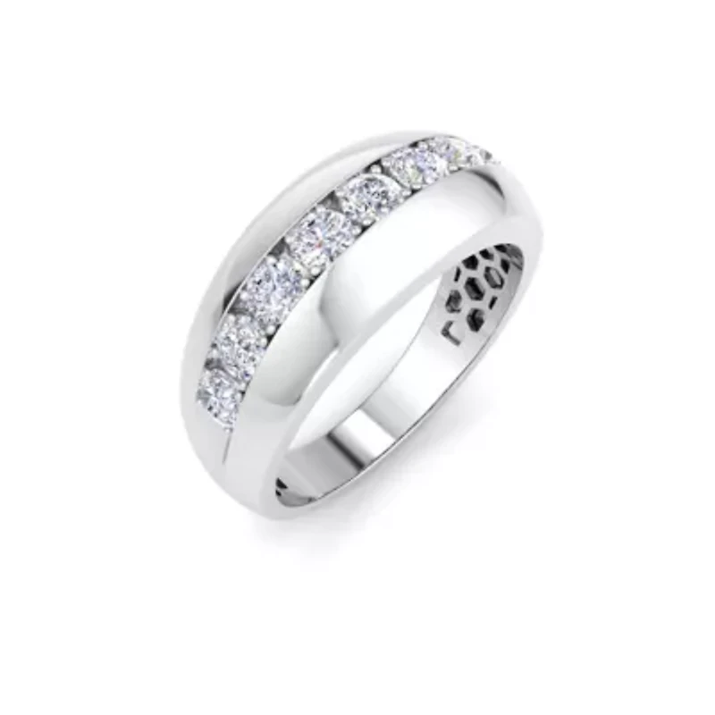 Lab Created Mens 1 Carat Classic Grown Diamond Ring Sterling Silver