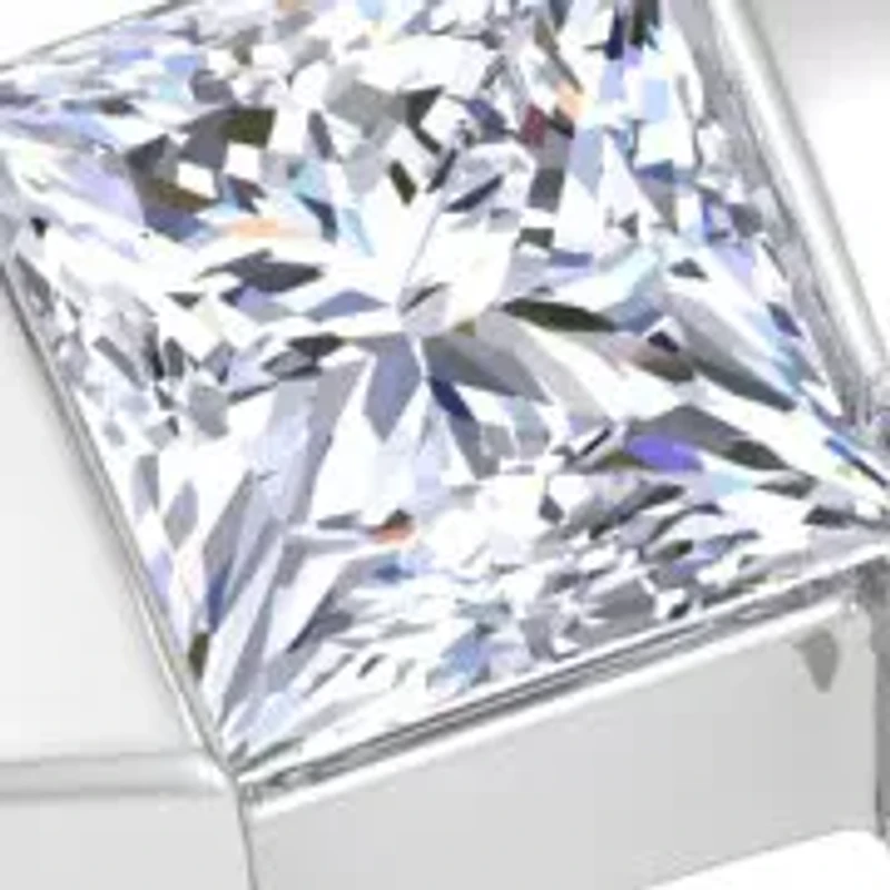 Lab Created Mens 1/ Carat Princess Cut Grown Diamond Floating Solitaire Ring Sterling Silver