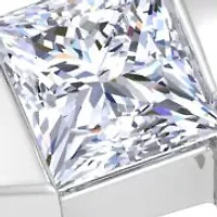 Lab Created Mens 1/ Carat Princess Cut Grown Diamond Floating Solitaire Ring Sterling Silver