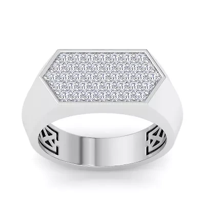 Lab Created Mens Carat Grown Diamond Cluster Ring Sterling Silver