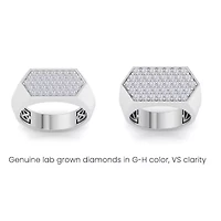 Lab Created Mens Carat Grown Diamond Cluster Ring Sterling Silver