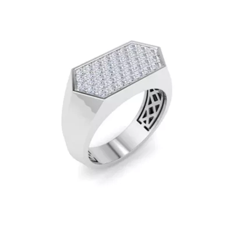 Lab Created Mens Carat Grown Diamond Cluster Ring Sterling Silver