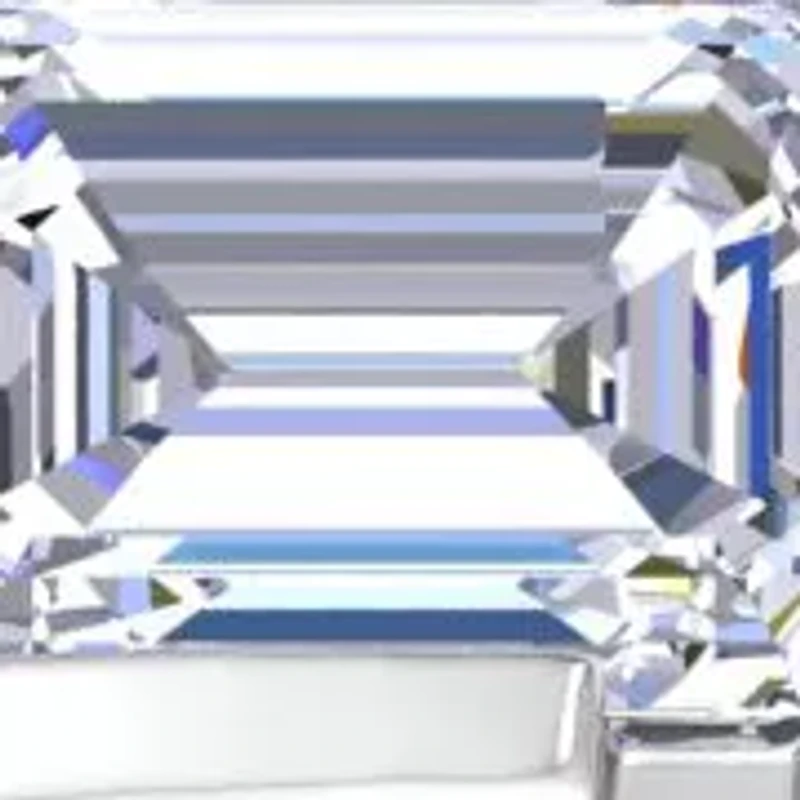 Lab Created Mens / Carat Emerald Cut Grown Diamond Floating Solitaire Ring Sterling Silver